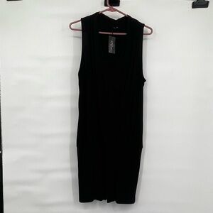 Lascana for Venus NWT surplice black banded bottom dress